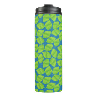 Fruity Green Limes on Blue Background to Customize Thermal Tumbler