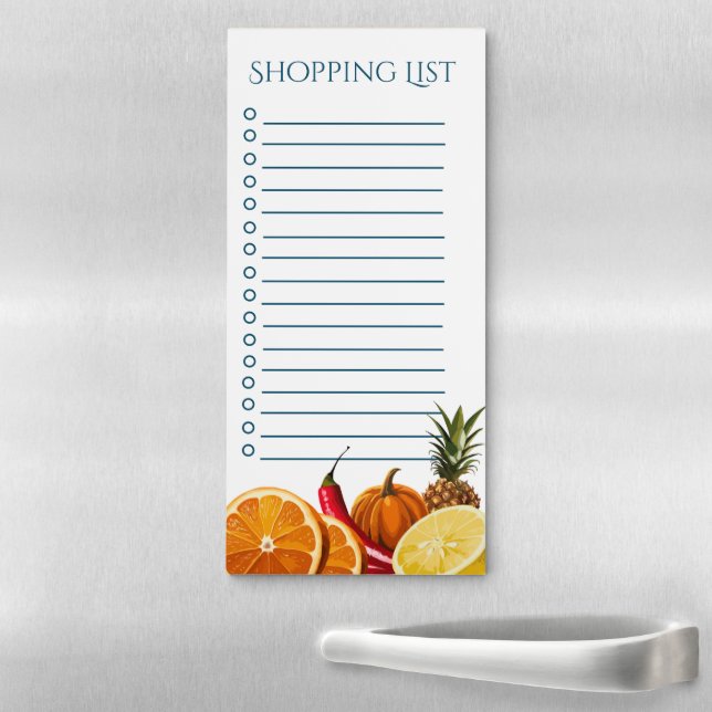 Fruity grocery shopping list magnetic notepad (In Situ)