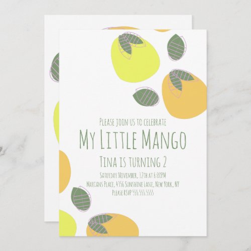 Fruity Little Mango Tropical Invitation