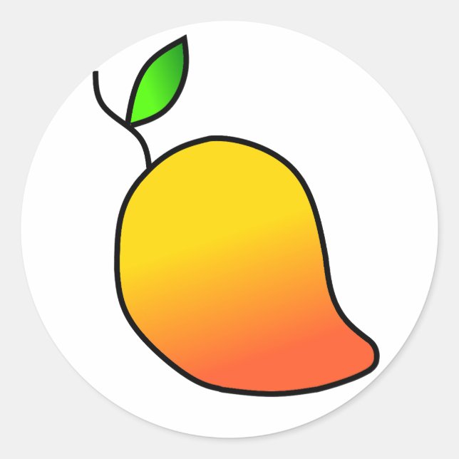 Fruity Mango Classic Round Sticker (Front)