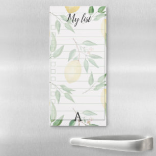 Fruity ,monogrammed ,personalized ,lemon,reminder magnetic notepad