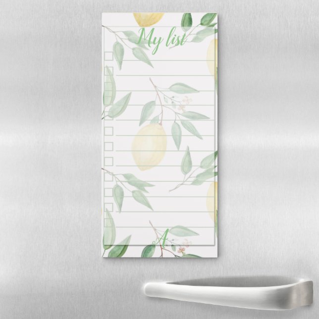 Fruity ,monogrammed ,personalized ,lemon,reminder magnetic notepad (In Situ)