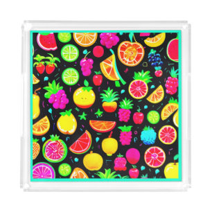 Fruity Mosaic Design Delight Acrylic Tray