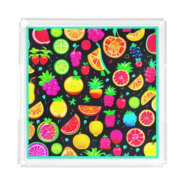 Fruity Mosaic Design Delight Acrylic Tray (Front)