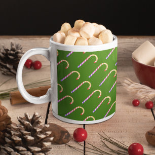 Fruity Multicolored Candy Cane Pattern Mug