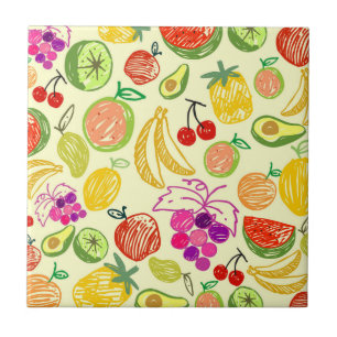 Fruity Pattern Ceramic Tile