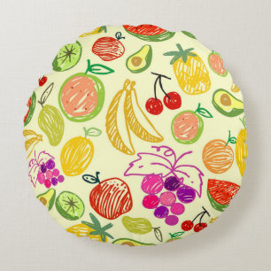 Fruity Pattern Round Pillow