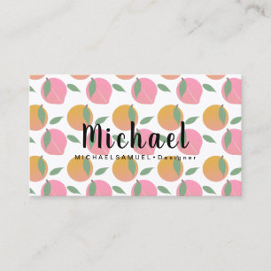 Fruity Peach Orange Interior Hair Salon Designer Business Card
