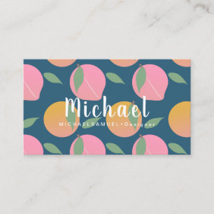 Fruity Peach Orange Interior Hair Salon Designer Business Card