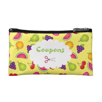 Fruity Polka Dot Coupon Organizer Cosmetic Bag by KaleenaRae at Zazzle