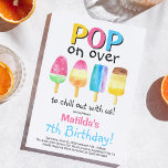 Fruity Popsicle Party Kids Birthday Invitation<br><div class="desc">Throw your child a popsicle party with these cool modern kids birthday party invites. Design features four delicious fruity watercolor lolly-pops,  the heading - 'Pop on Over to chill out with us' and a modern party template that is easy to customize. Perfect for boys,  girls and any age!</div>