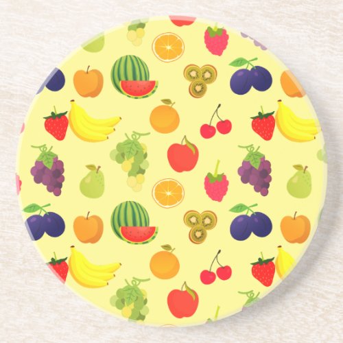 Fruity printed coaster with colorful pattern 