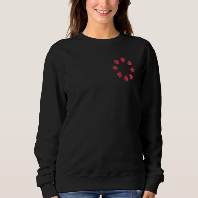 Fruity Raspberries Geometric Circle Motif Sweatshirt (Front)