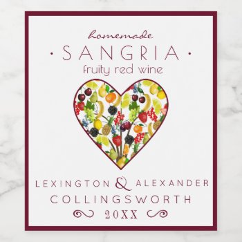 Fruity Sangria Red Wine Label by hungaricanprincess at Zazzle