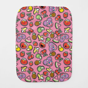 Fruity Sticker Elmo & Abby Cadabby Pattern Baby Burp Cloth