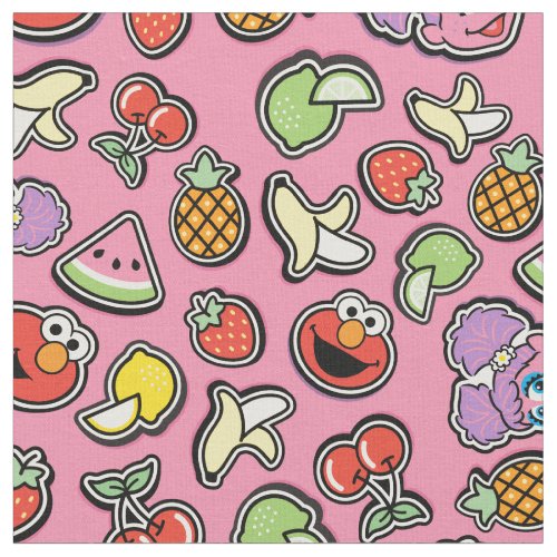 Fruity Sticker Elmo  Abby Cadabby Pattern Fabric