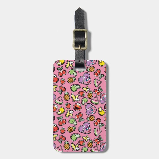 Fruity Sticker Elmo & Abby Cadabby Pattern Luggage Tag (Front Vertical)