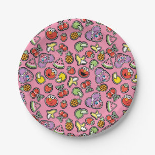 Fruity Sticker Elmo & Abby Cadabby Pattern Paper Plates