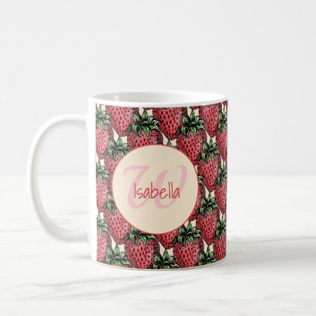 Fruity Strawberry Cluster Patten Monogram Name