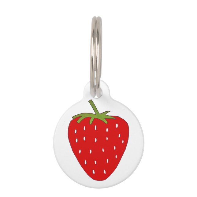 Fruity strawberry pet ID tag (Front)