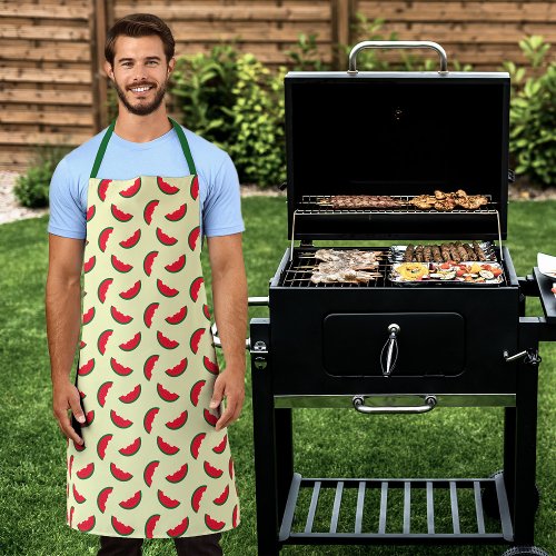 Fruity Summer Red Watermelon Pattern Apron