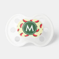 Fruity Summer Red Watermelon Pattern Monogram Pacifier