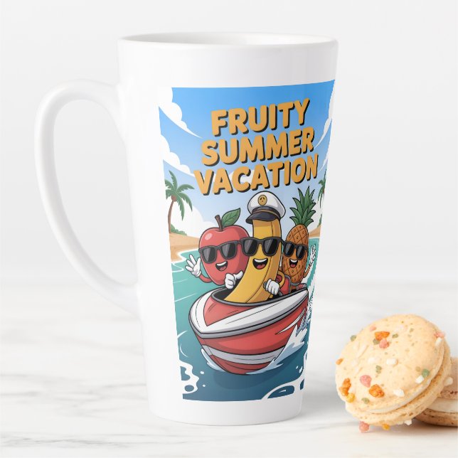 Fruity Summer Vacation Latte Mug (In Situ)