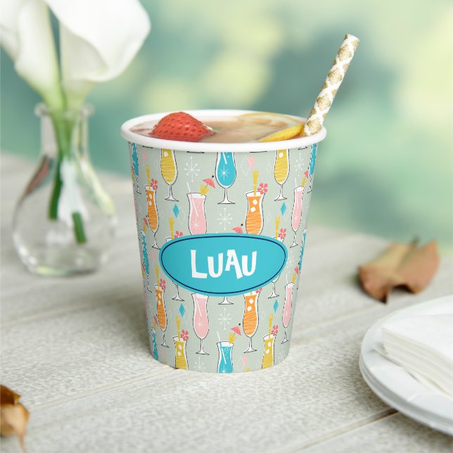 Fruity Tiki Beverages Paper Cups (Insitu)