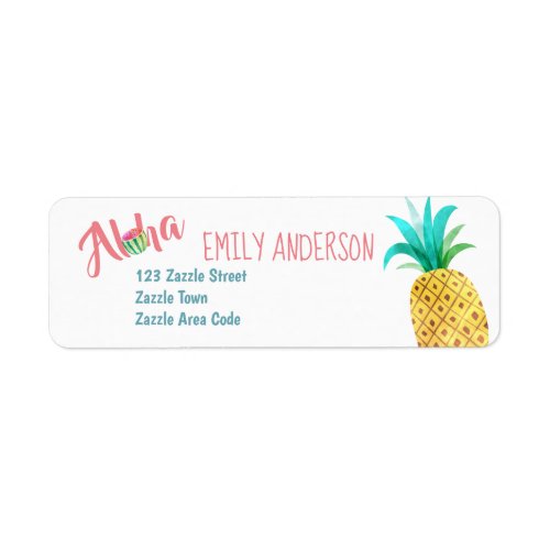 Fruity Tropical Address Label Watermelon Pineapple