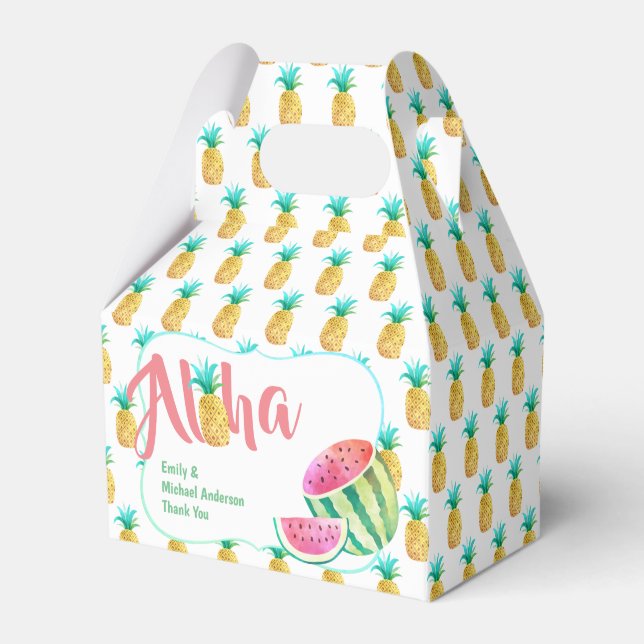 Fruity Tropical Gable Favor Box Pineapples (Front Side)