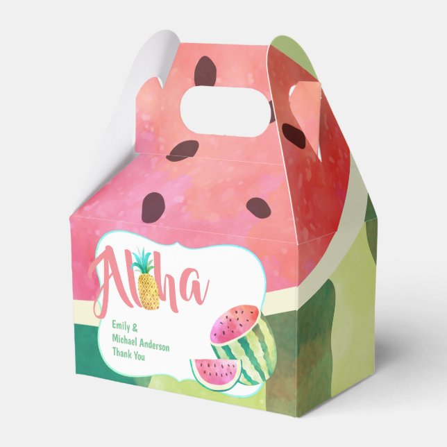Fruity Tropical Gable Favor Box Watermelon (Front Side)