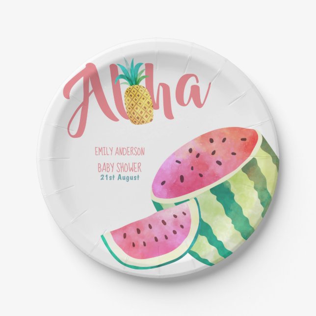 Fruity Tropical Plates Watermelon Pineapple (Front)