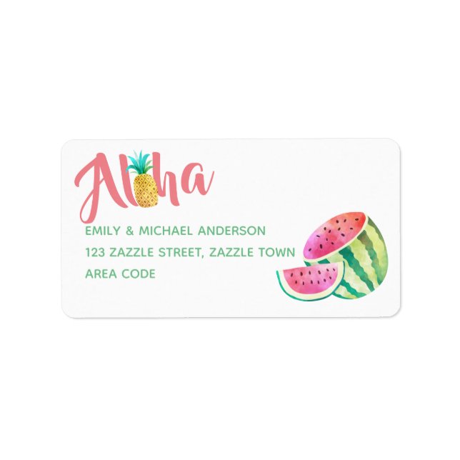 Fruity Tropical Return Address Labels Watermelon (Front)