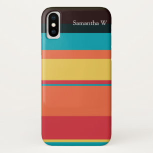 Fruity Tropical Tonal Stripes iPhone X Case