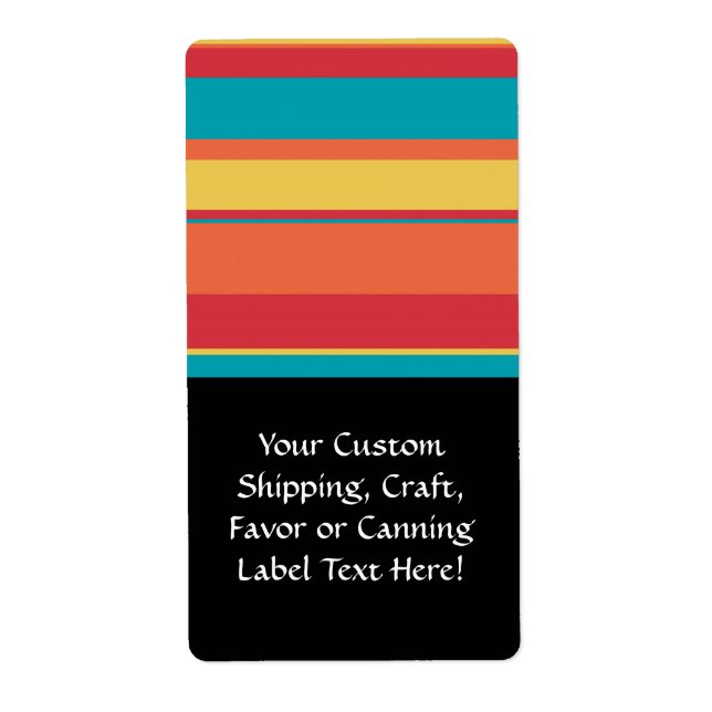 Fruity Tropical Tonal Stripes Label (Front)