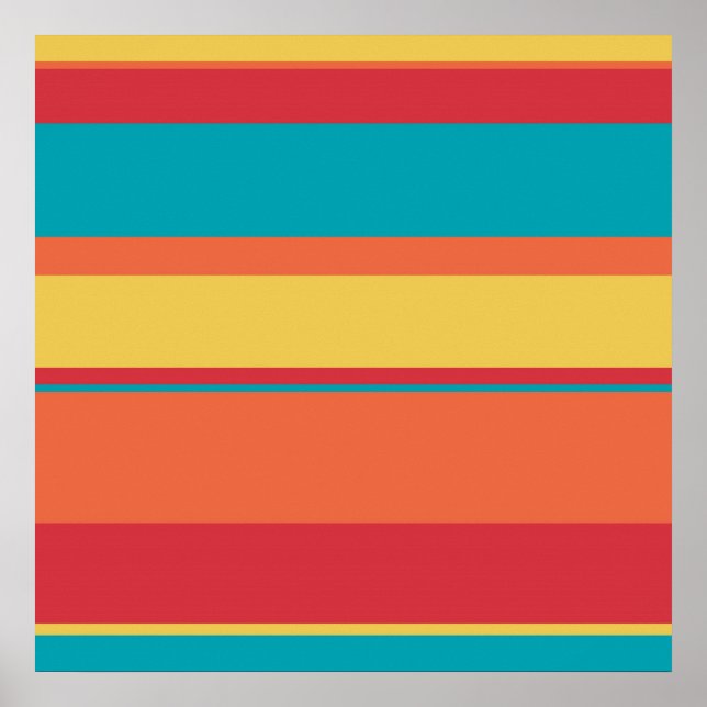 Fruity Tropical Tonal Stripes Poster (Front)
