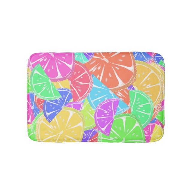 Fruity Tutti Colorful Fruit Slices Bath Mat (Front)