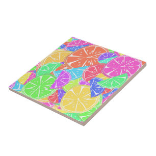 Fruity Tutti Colorful Fruit Slices Ceramic Tile