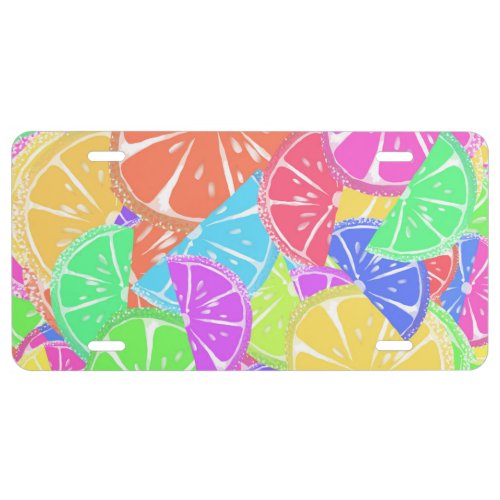 Fruity Tutti Colorful Fruit Slices License Plate
