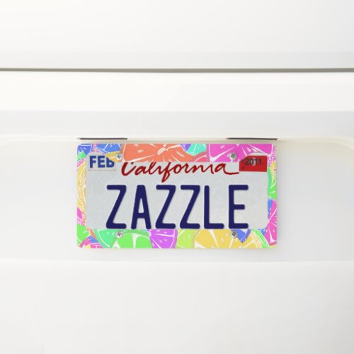 Fruity Tutti Colorful Fruit Slices License Plate Frame