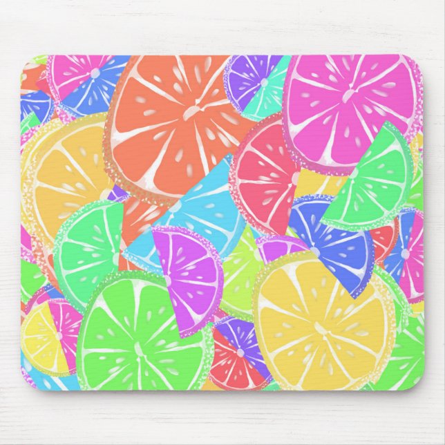 Fruity Tutti Colorful Fruit Slices Mouse Pad (Front)