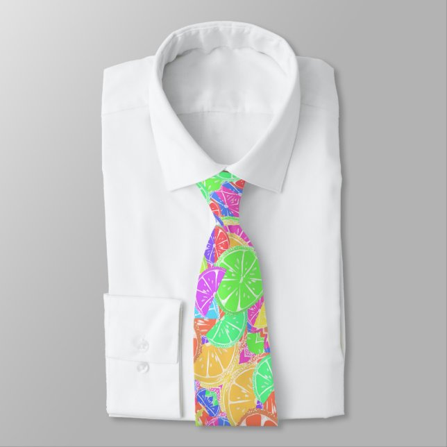 Fruity Tutti Colorful Fruit Slices Neck Tie (Tied)