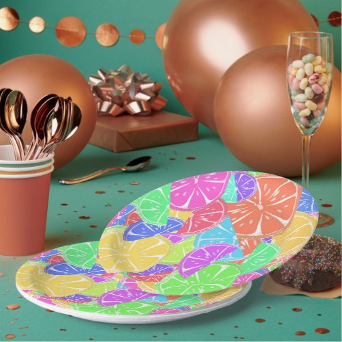 Fruity Tutti Colorful Fruit Slices Paper Plates