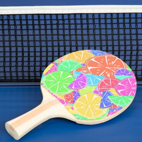 Fruity Tutti Colorful Fruit Slices Ping Pong Paddle