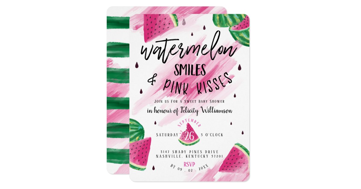 Fruity Watermelon Girl Baby Shower Invitation Zazzle Com