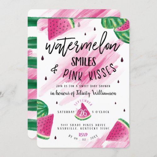 Fruity Watermelon  Girl Baby Shower Invitation