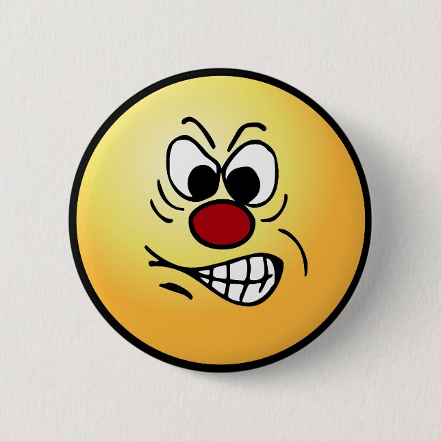 Frustrated Face Grumpey Pinback Button (Front)