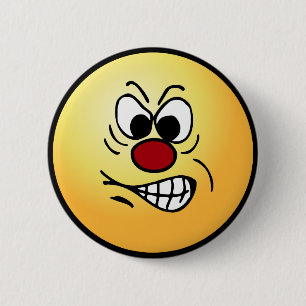 Frustrated Face Grumpey Pinback Button