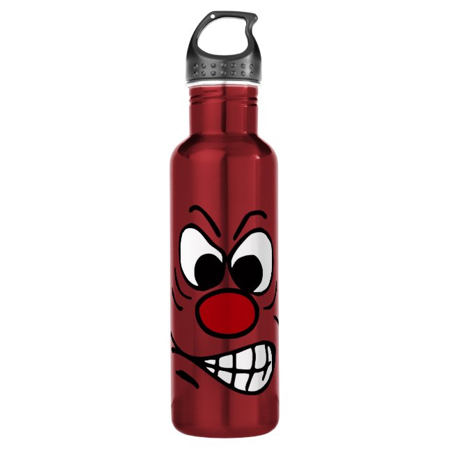 Frustrated Face Grumpey Water Bottle (Front)
