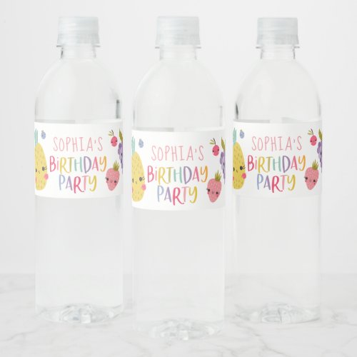 Frutti Birthday Party Water Bottle Label